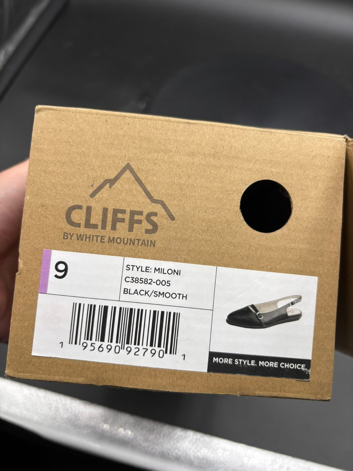 Cliffs by White Mountain Miloni Black Smooth Slingback Flats