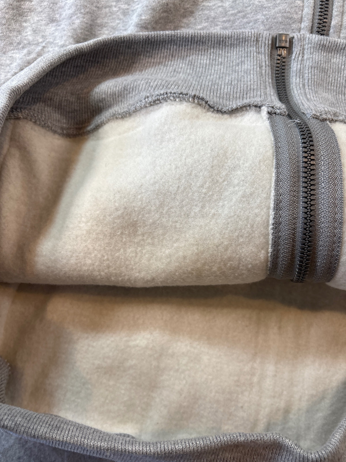 Hollister Men's Gray Boxy Fit Full Zip Hoodie Large