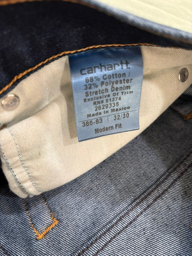Carhartt Modern Fit Stretch Denim Jeans 32x30 Dark Blue