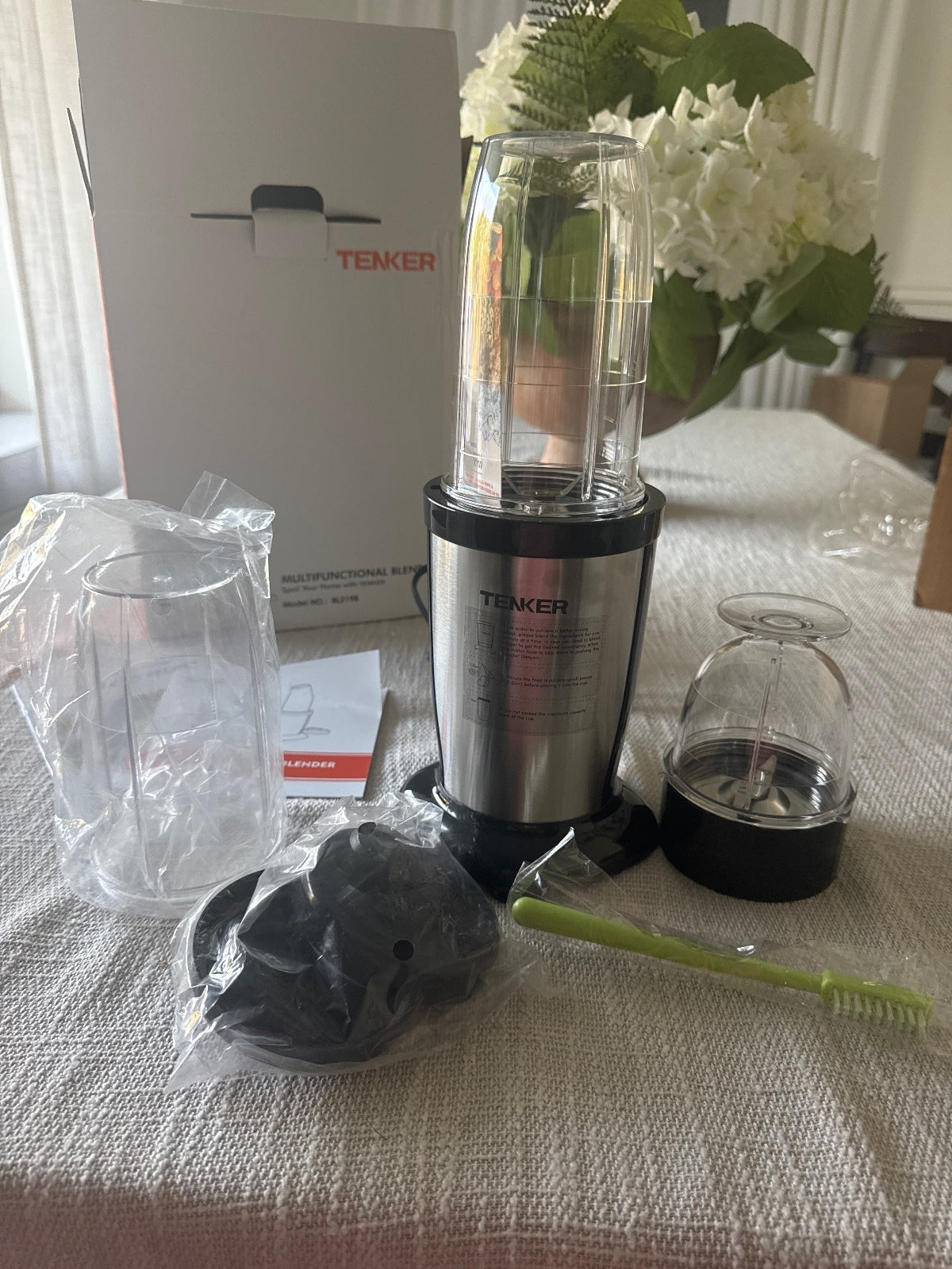 TENKER Multifunctional Blender with Multiple Attachments and Recipe Booklet