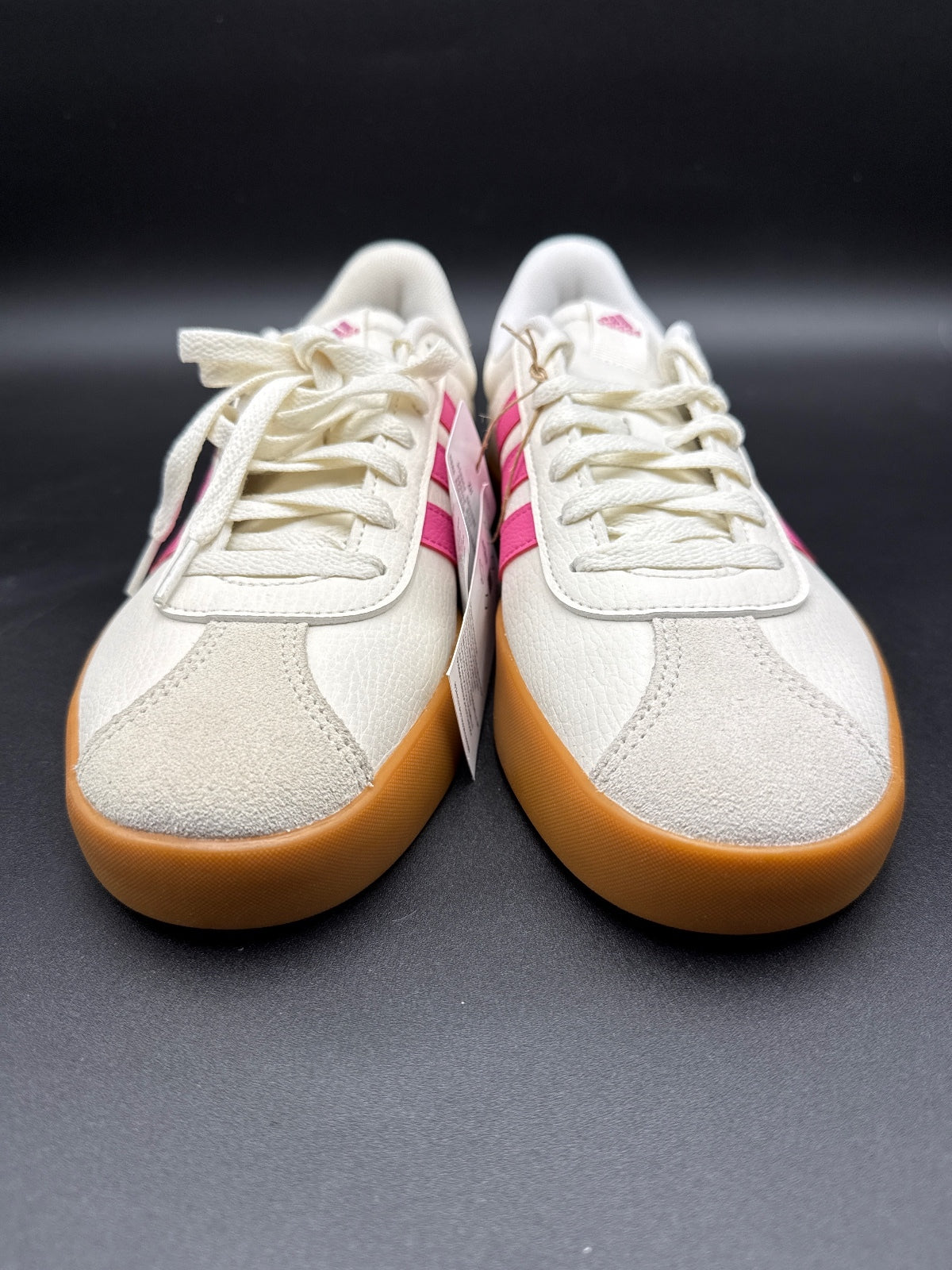 Adidas VL Court 3.0 Sneakers Size 9.5 US White Pink Gum Sole