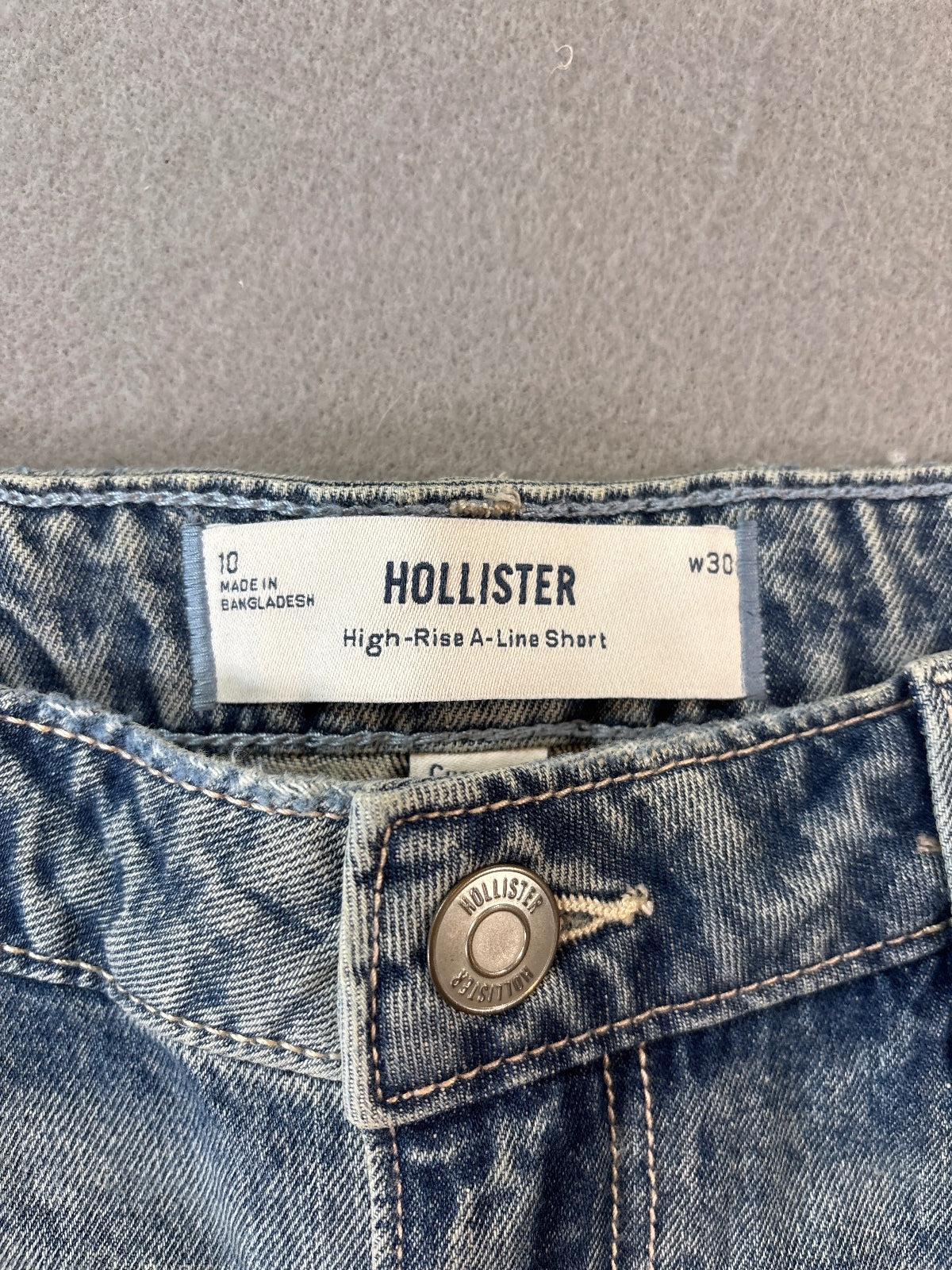 Hollister Women's High-Rise A-Line Denim Shorts with Floral-