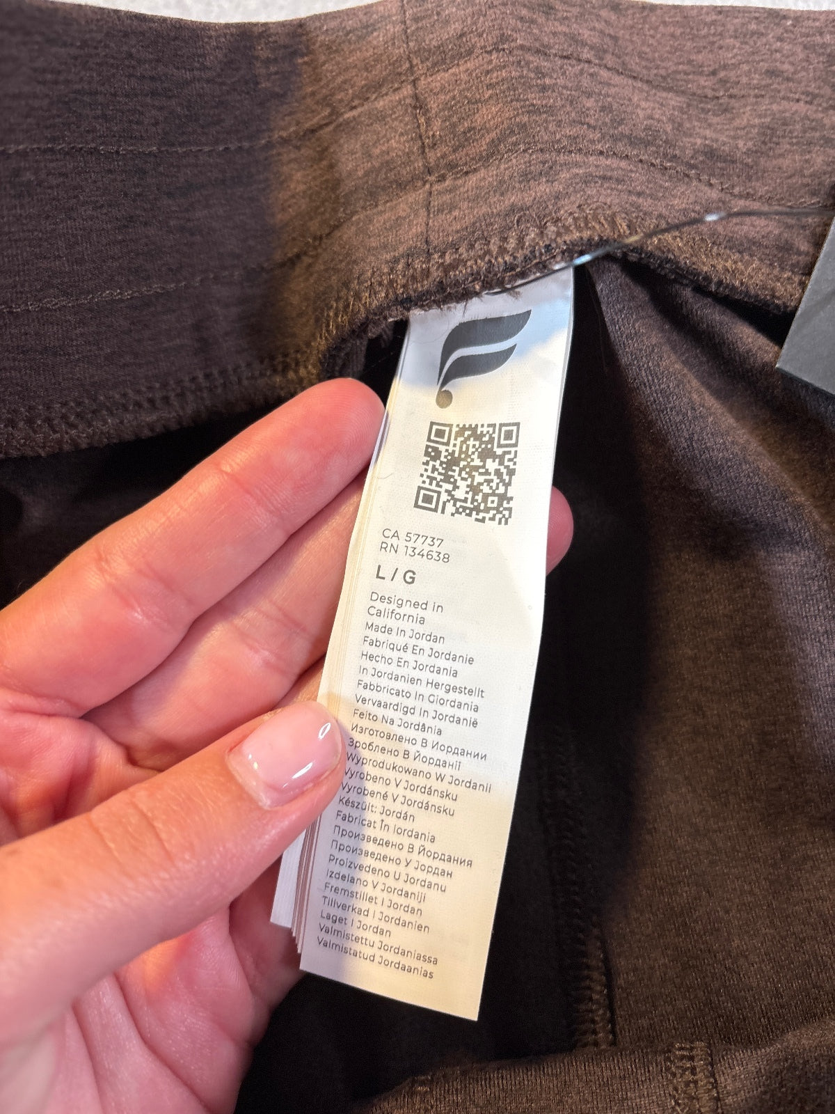 Fabletics The Cloud Jersey Shorts in Cacao Heather, Size L