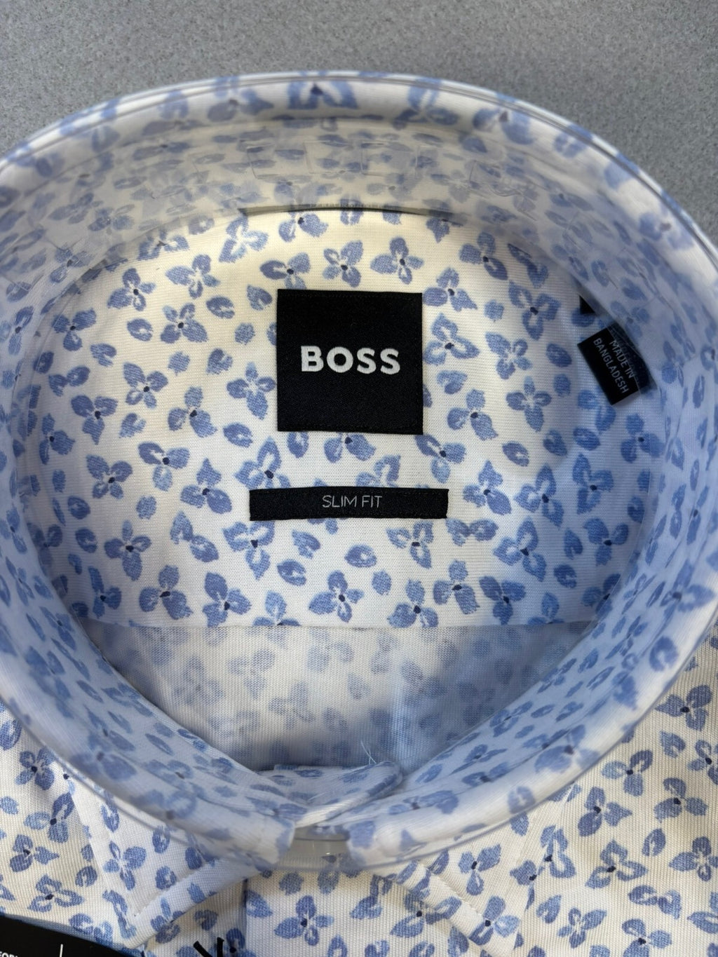 BOSS Slim Fit Short Sleeve Floral Print Button-Up Shirt - Size S