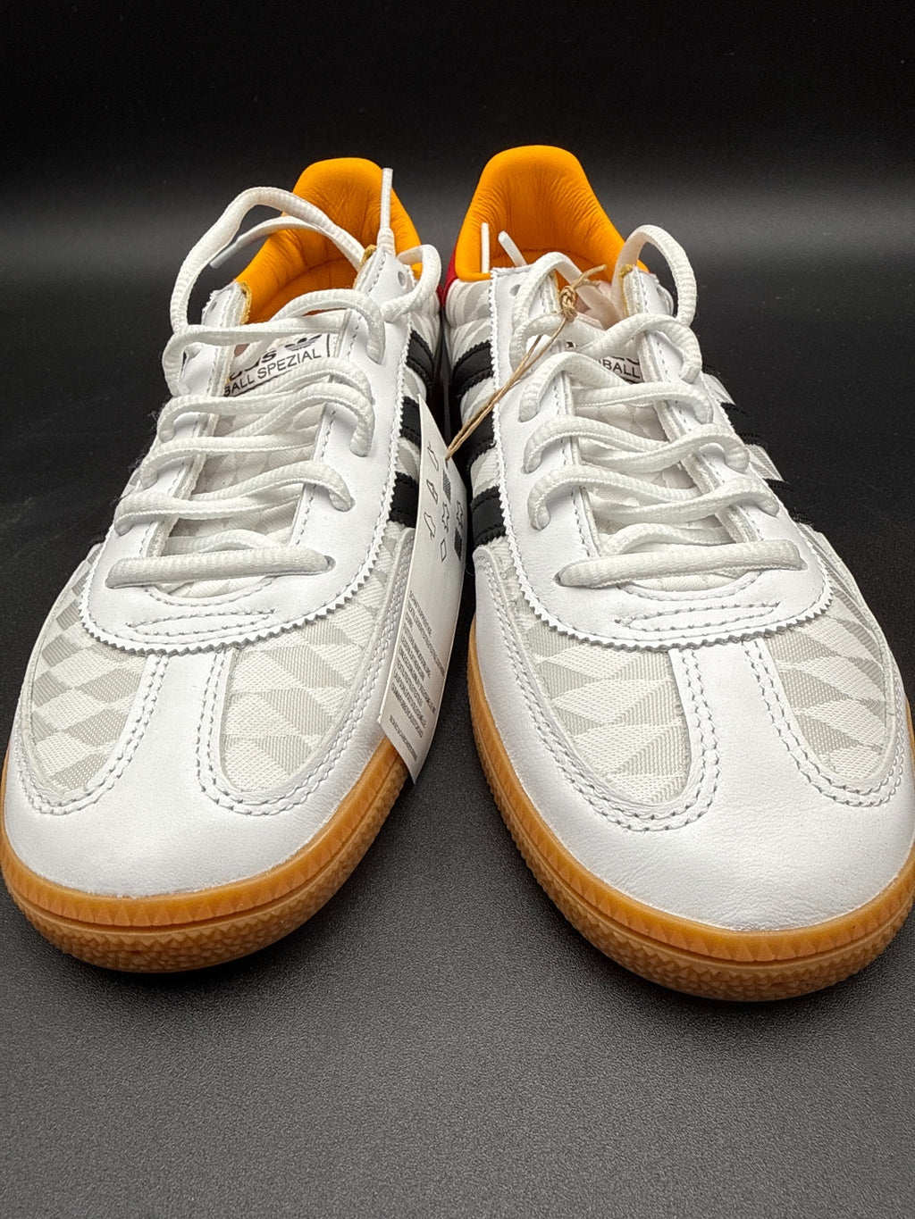 Adidas Handball Spezial Sneakers Size 6.5 White Black Orange