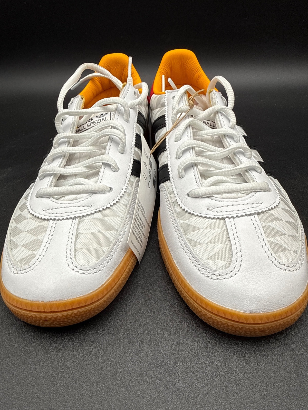 Adidas Handball Spezial Sneakers Size 6.5 White Black Orange
