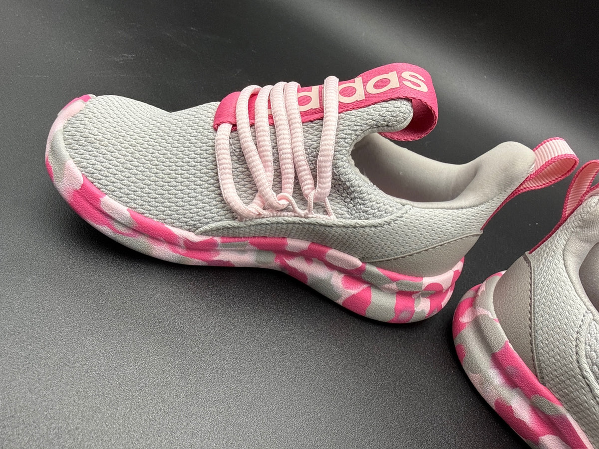 Adidas Lite Racer Adapt 7 Kids Sneakers Size 12K Gray Pink