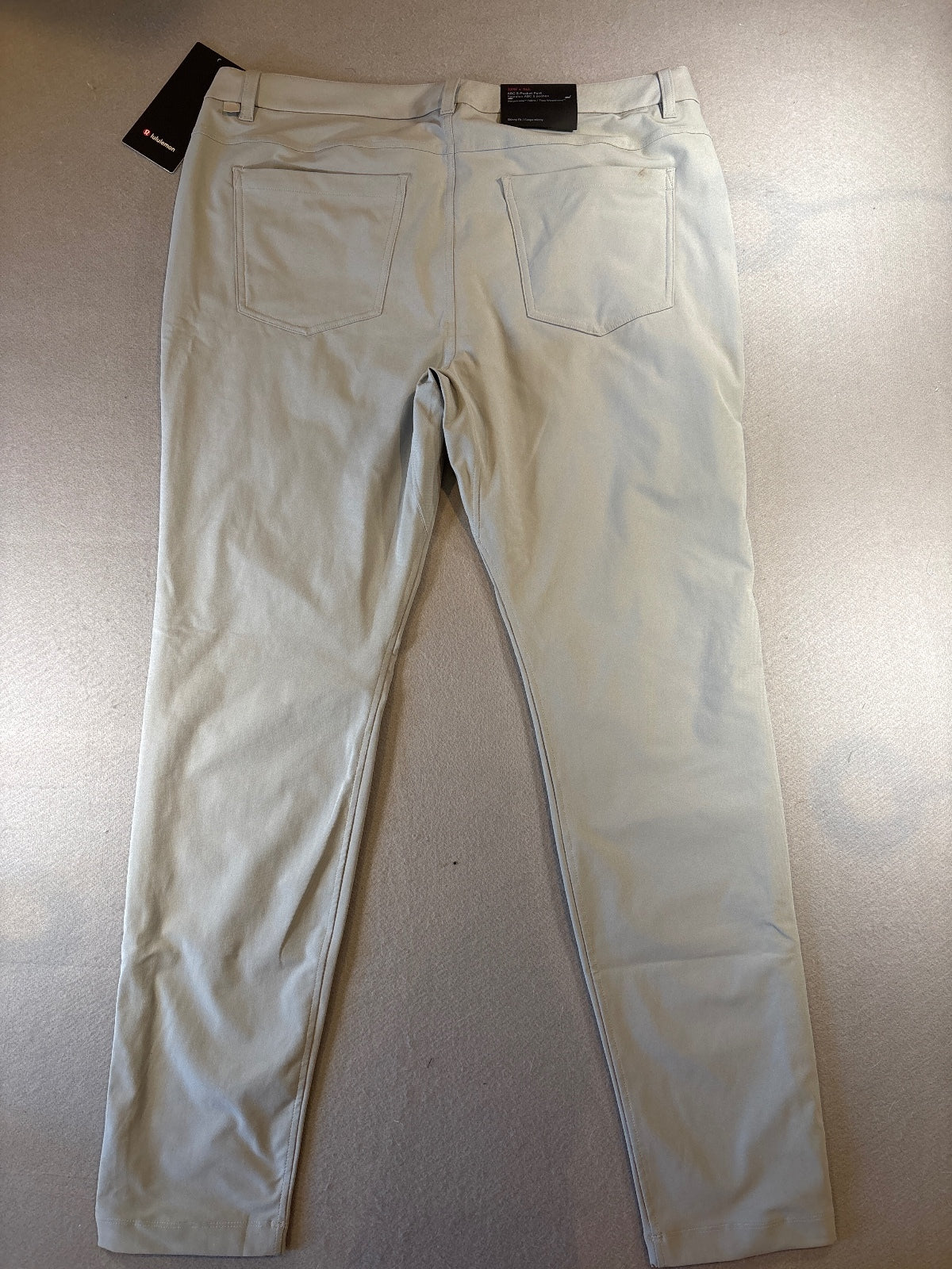 Lululemon ABC 5-Pocket Skinny Fit Pants 38W x 34L Light Gray