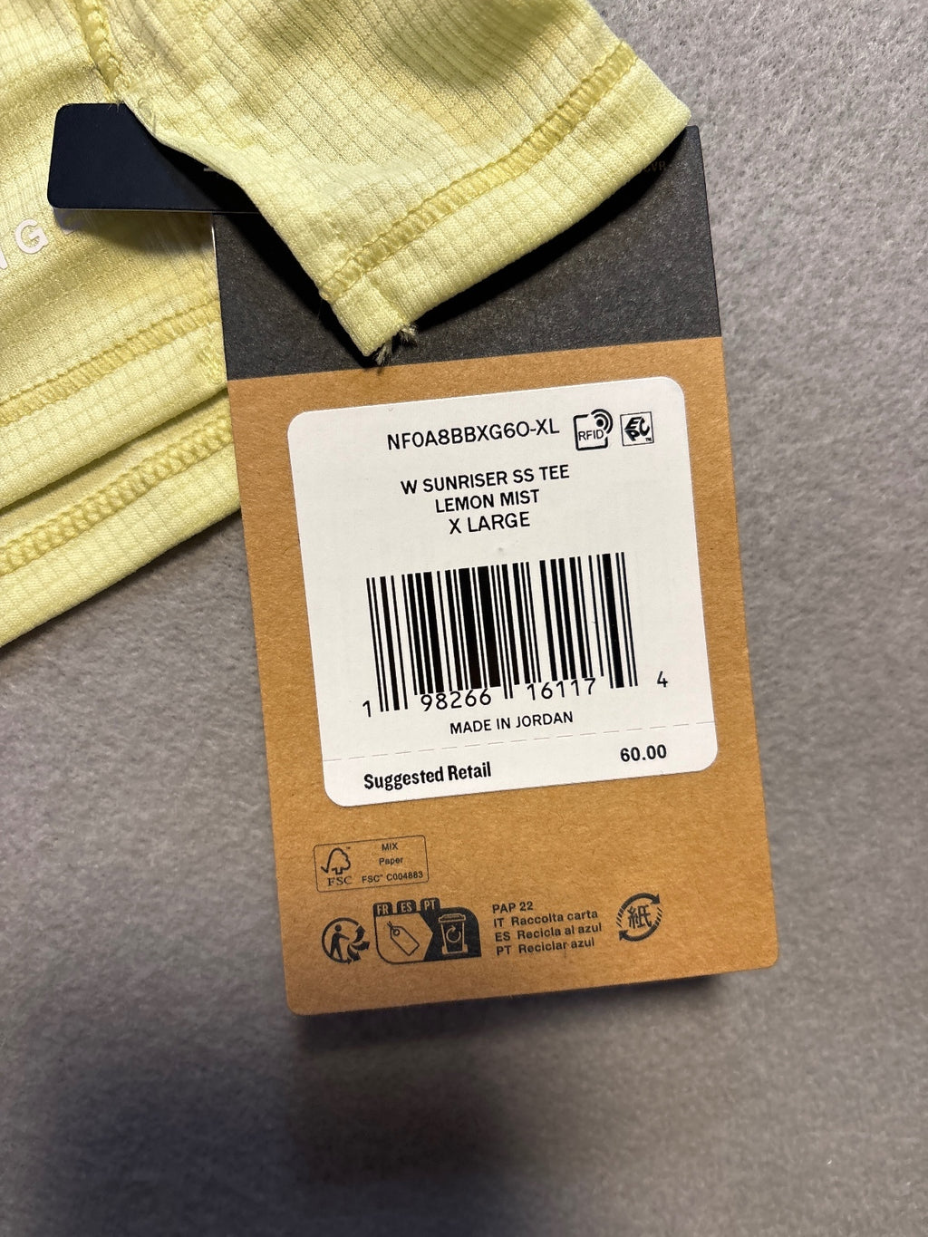 The North Face Women's W Sunriser SS Tee Lemon Mist XL