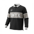 Overtime Onyx Black and Gray Long Sleeve Rugby Shirt Size 3X