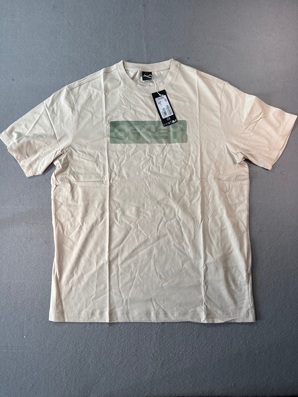 Oakley Men's XL Beige Graphic Logo T-Shirt New with Tags