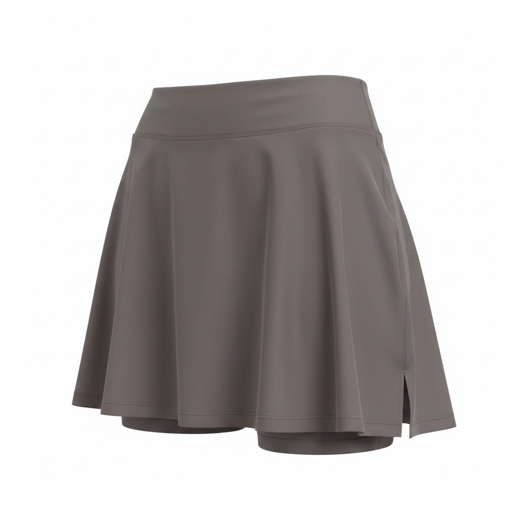 Women's Gray Athletic Skort with Built-in Shorts - Large