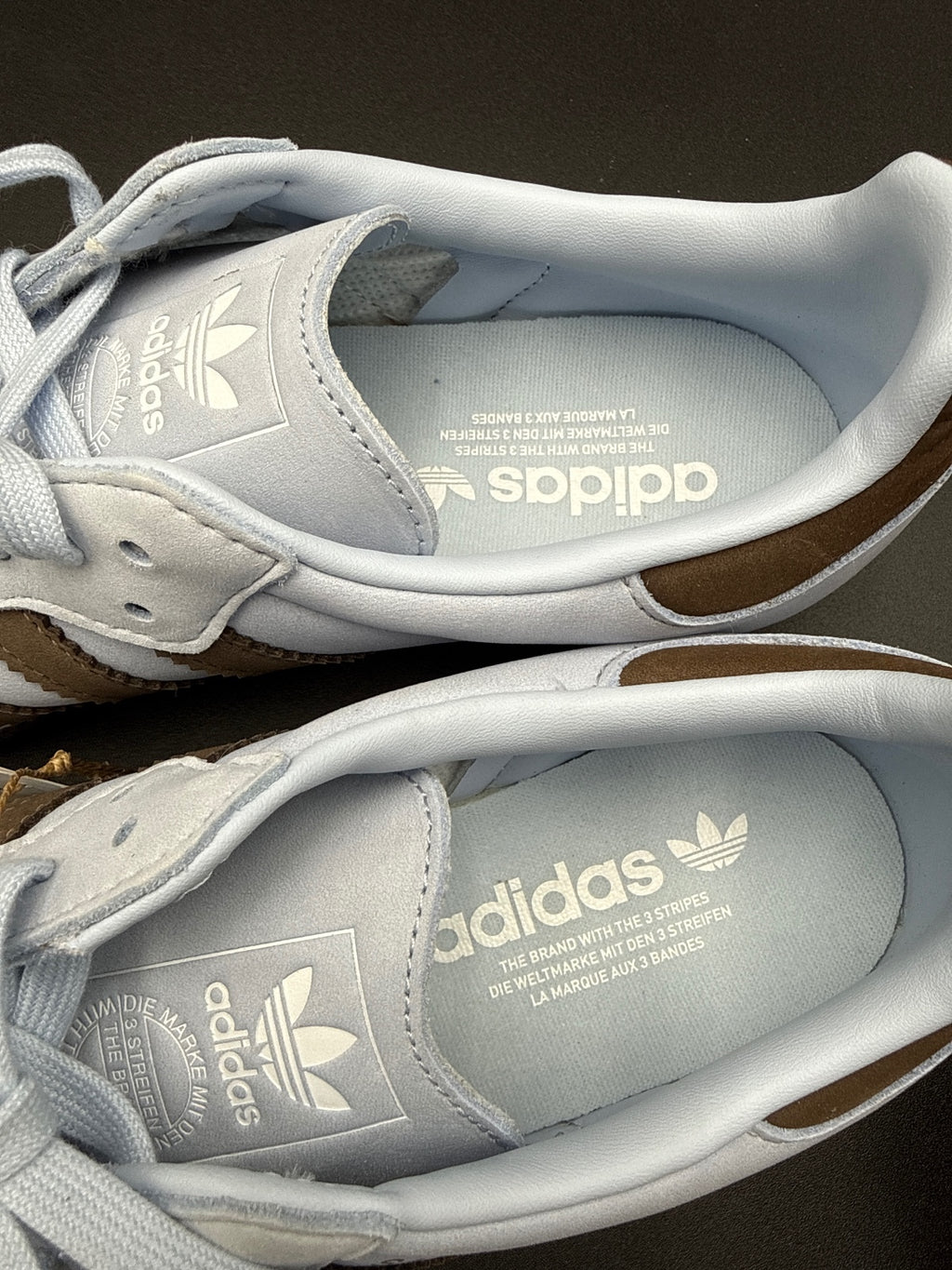 Adidas Samba Sneakers Light Blue Brown Size 9