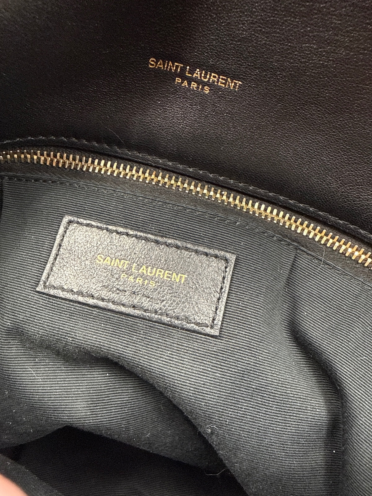 Saint Laurent YSL Med Loulou Puffer Black Leather Bag