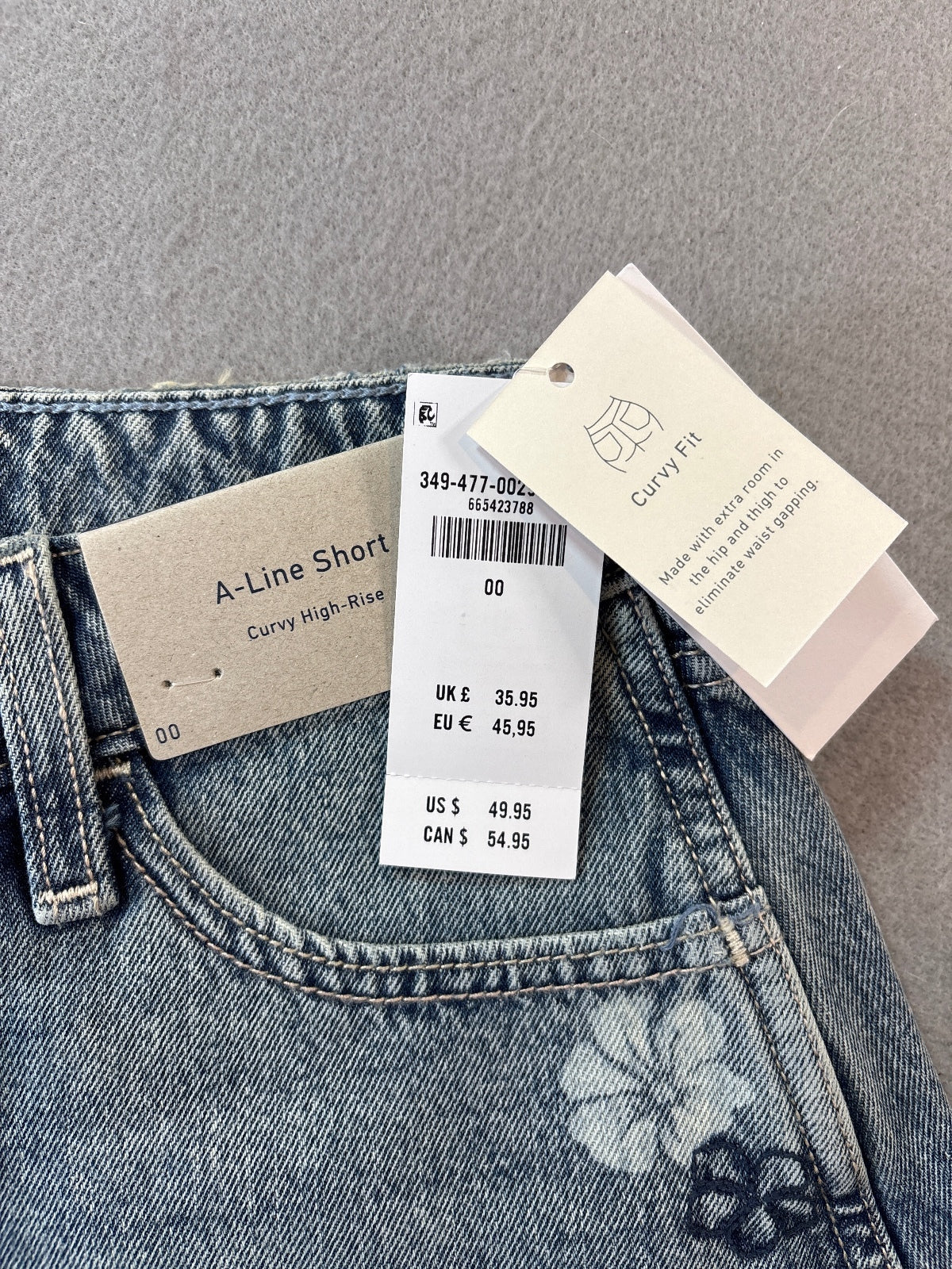 Hollister Women's High-Rise A-Line Denim Shorts with Floral/