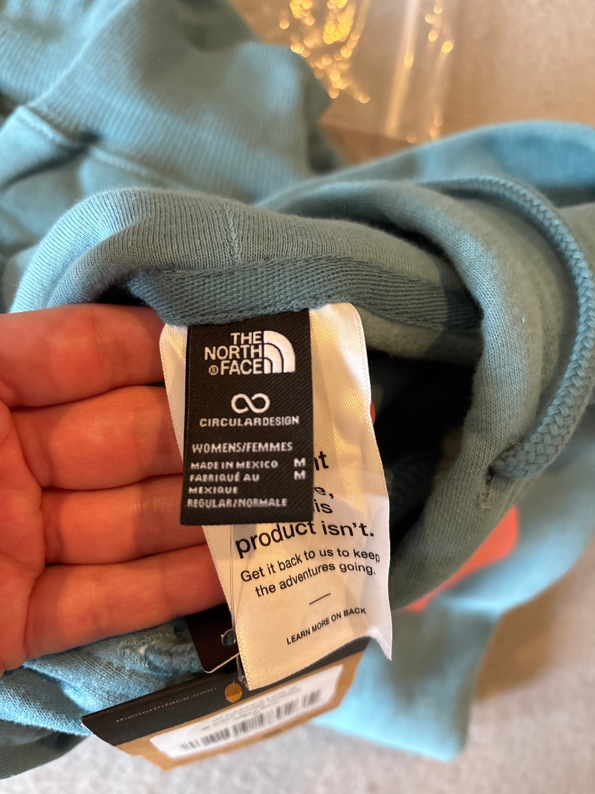 The North Face algae blue hoodie size M