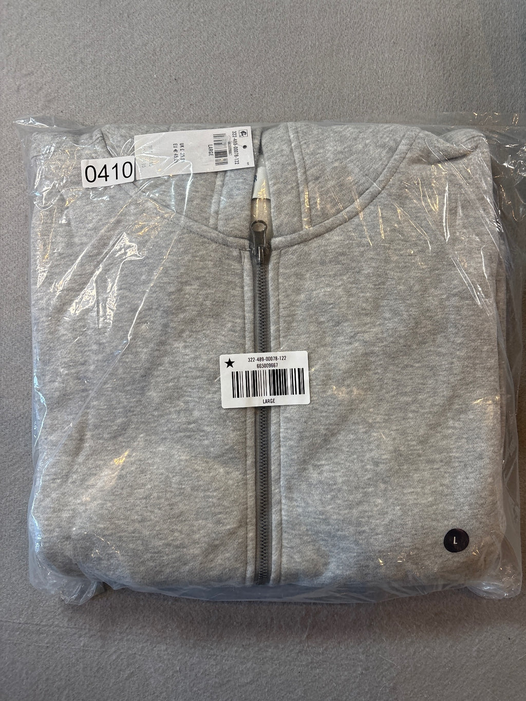 Hollister Men's Gray Boxy Fit Full Zip Hoodie Large