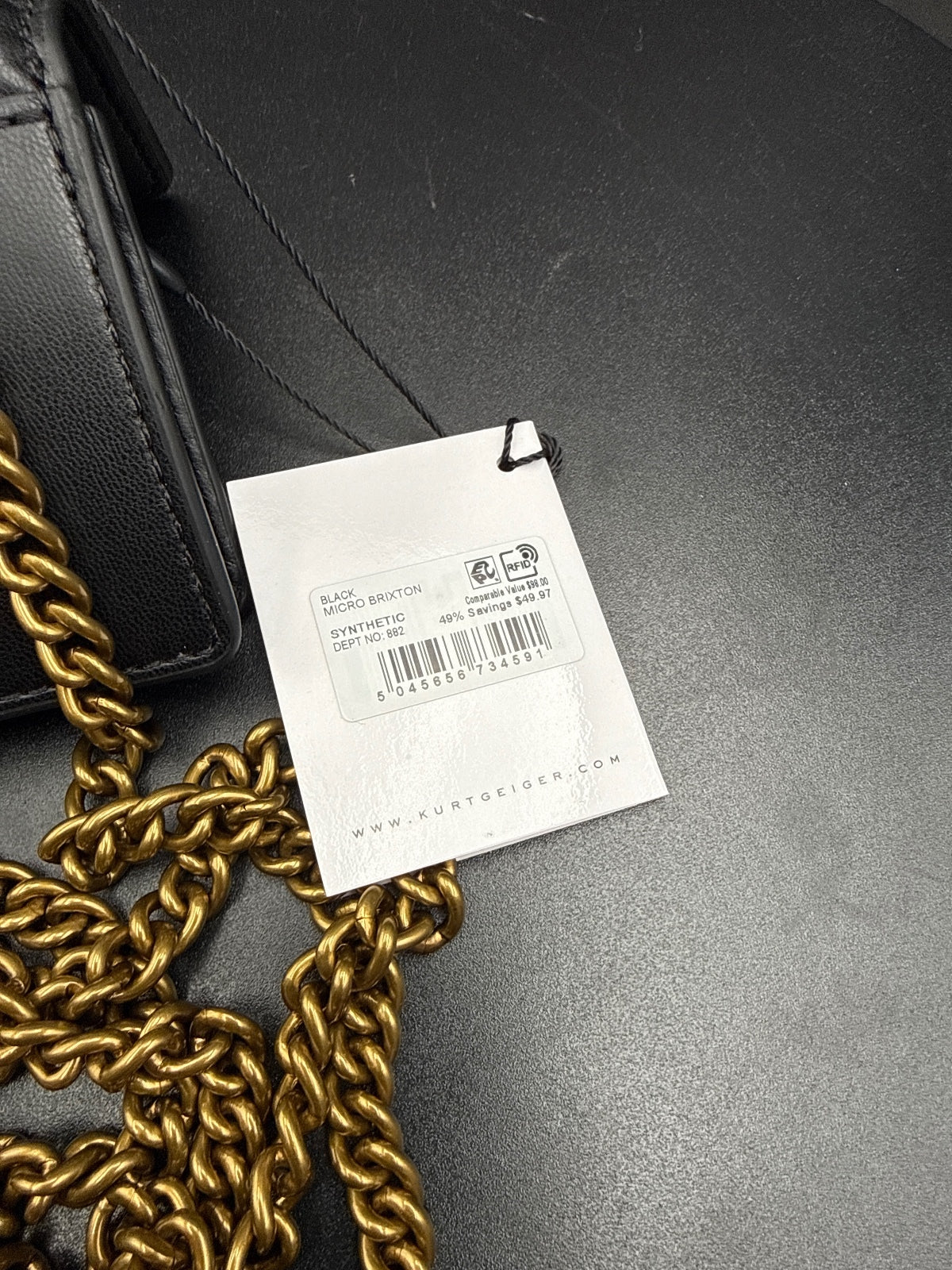 Kurt Geiger Black Micro Brixton Small Crossbody Bag with Pad