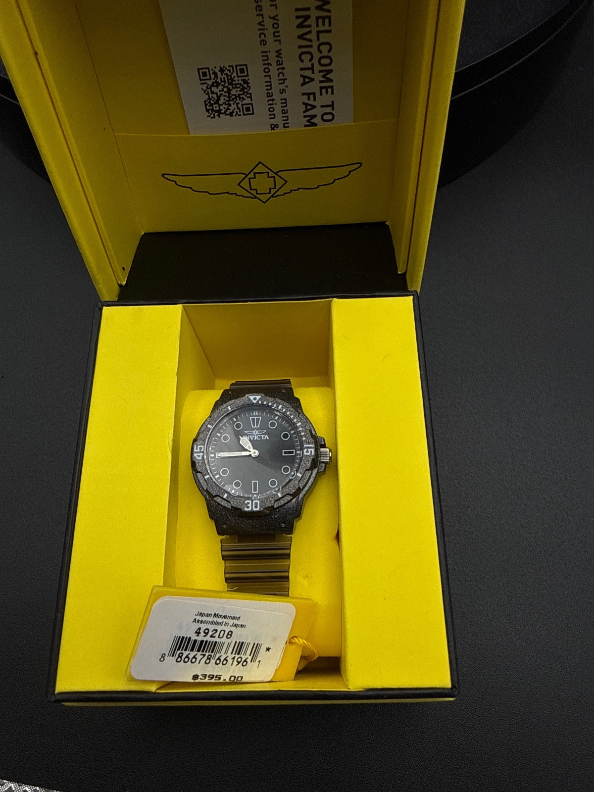 Invicta Women's Stainless Steel Watch Model 49208 with Black Dial