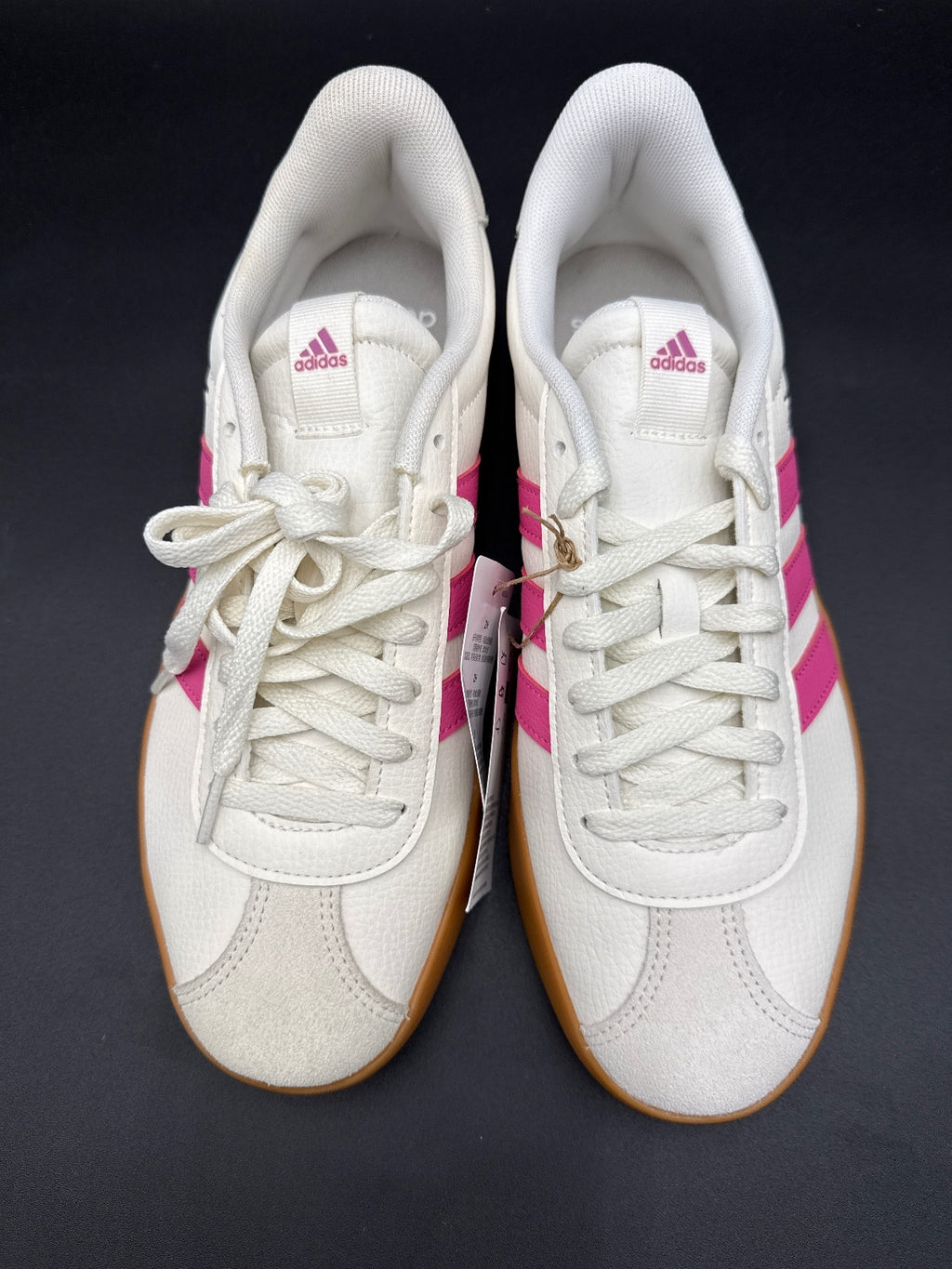 Adidas VL Court 3.0 Sneakers Size 9.5 US White Pink Gum Sole