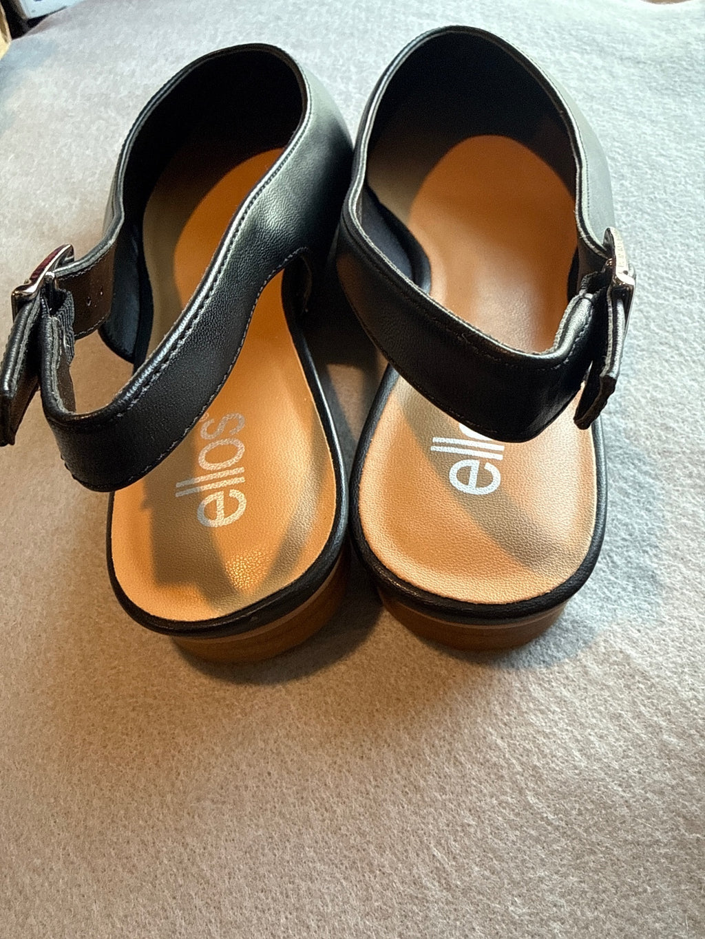 Ellos Black Pointed Toe Slingback Flats Size 8.5 M