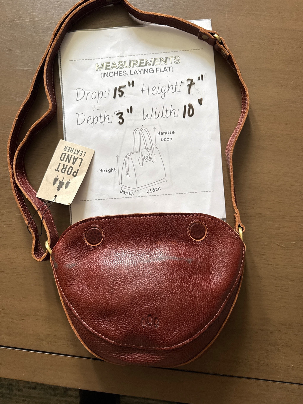 Portland Leather Brown Pebbled Leather Crossbody Bag