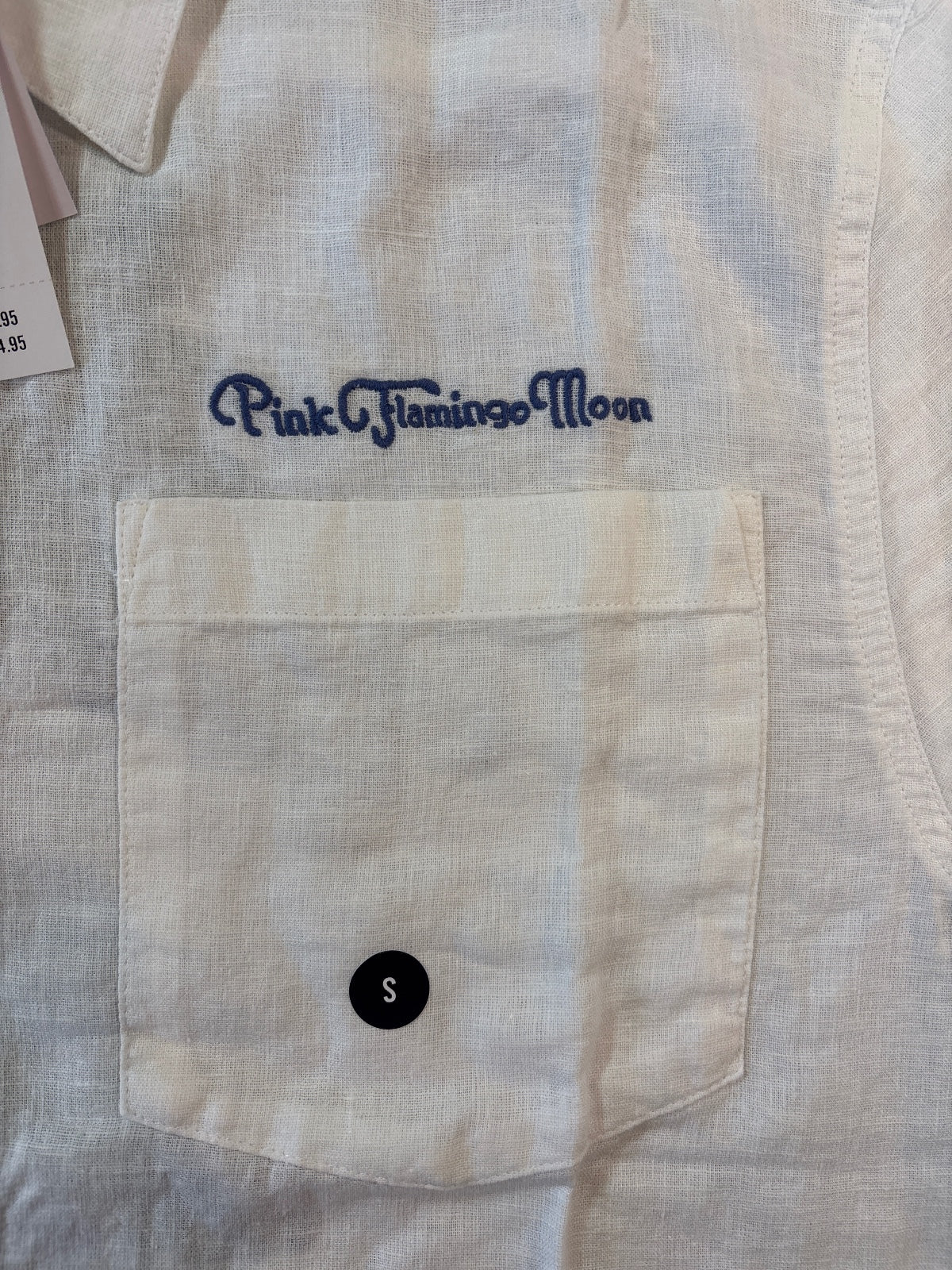 Hollister Boxy Fit White Linen Short Sleeve Shirt Small