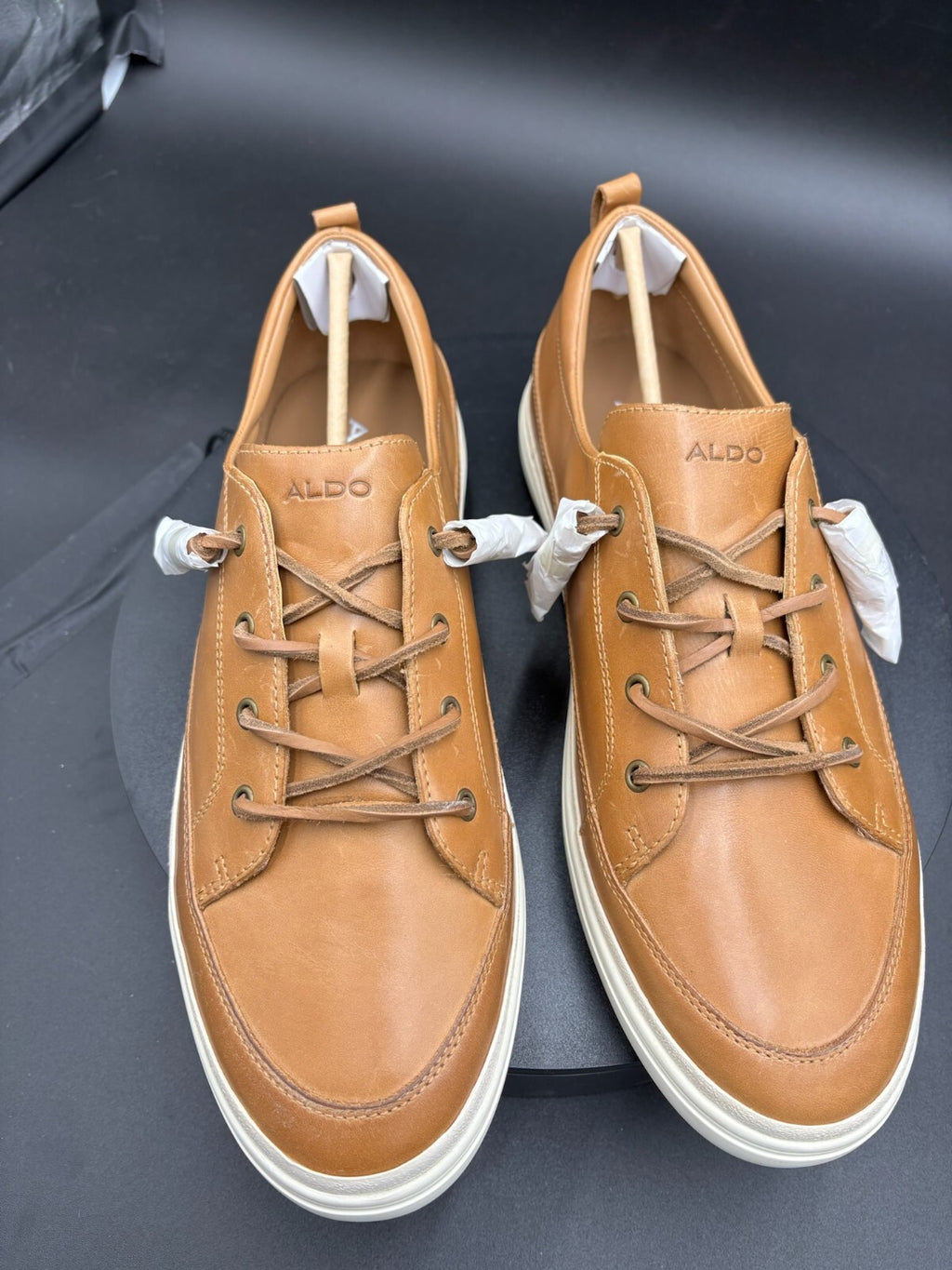 ALDO Tan Leather Casual Sneakers – Men’s Size 12