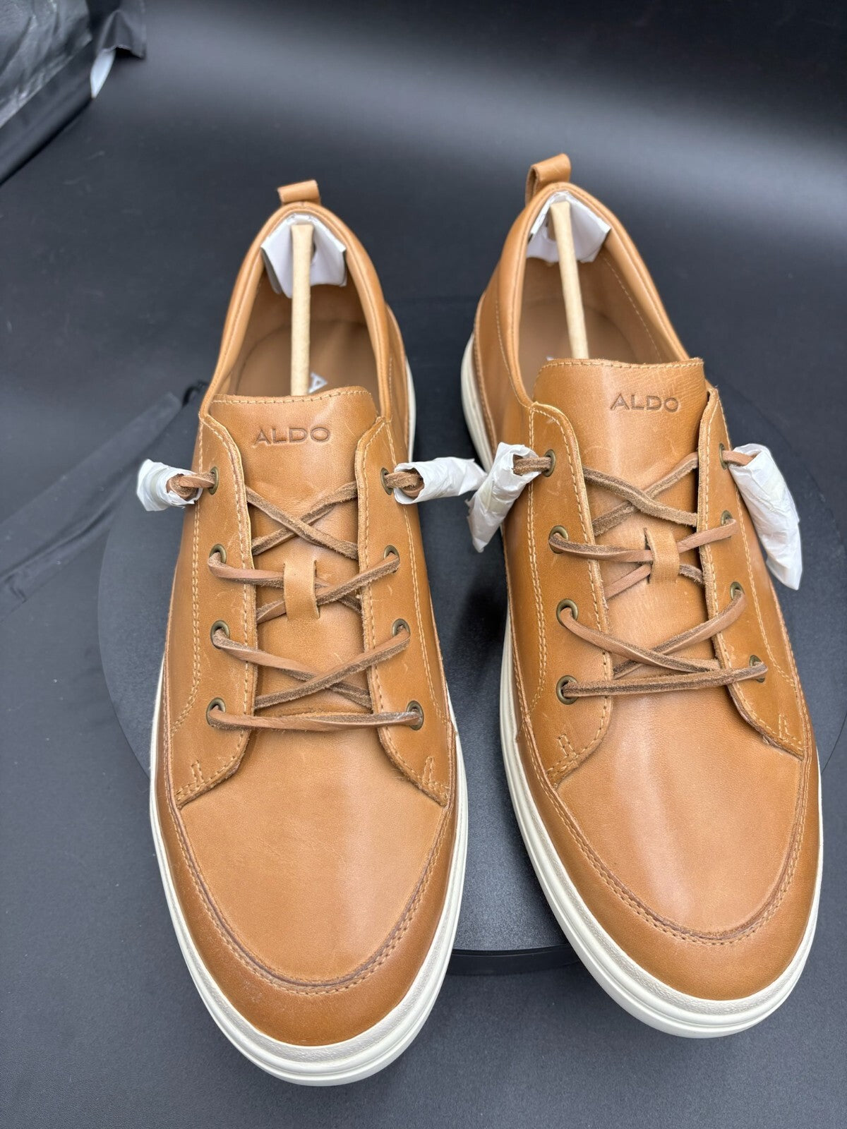 ALDO Tan Leather Casual Sneakers – Men’s Size 12
