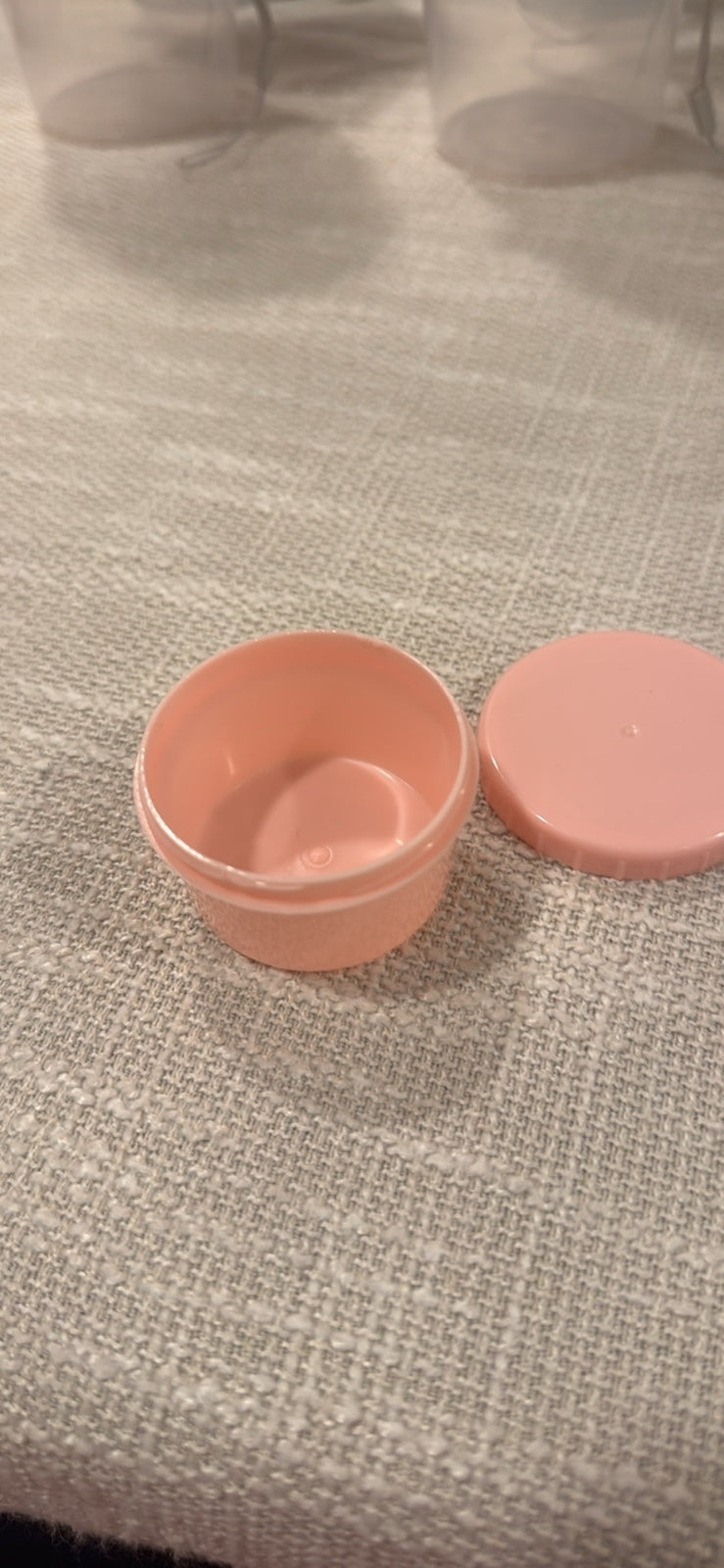 Portable Plastic Snack Storage Containers with Utensils - Pink and Blue