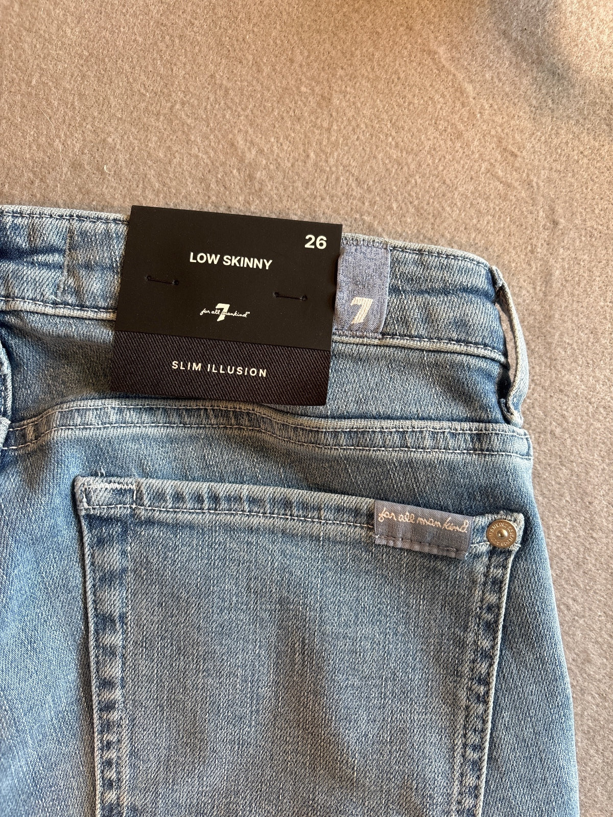 7 For All Mankind Low Skinny Iceflow Jeans Size 26