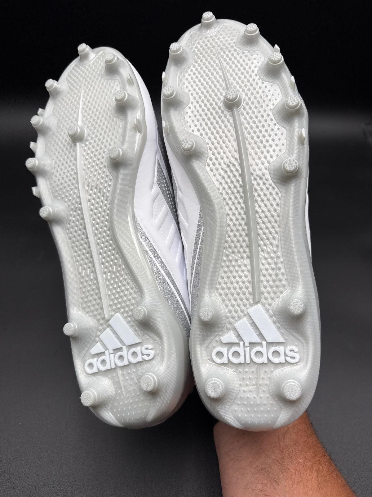 Adidas Adizero Football Cleats White Silver Size 11