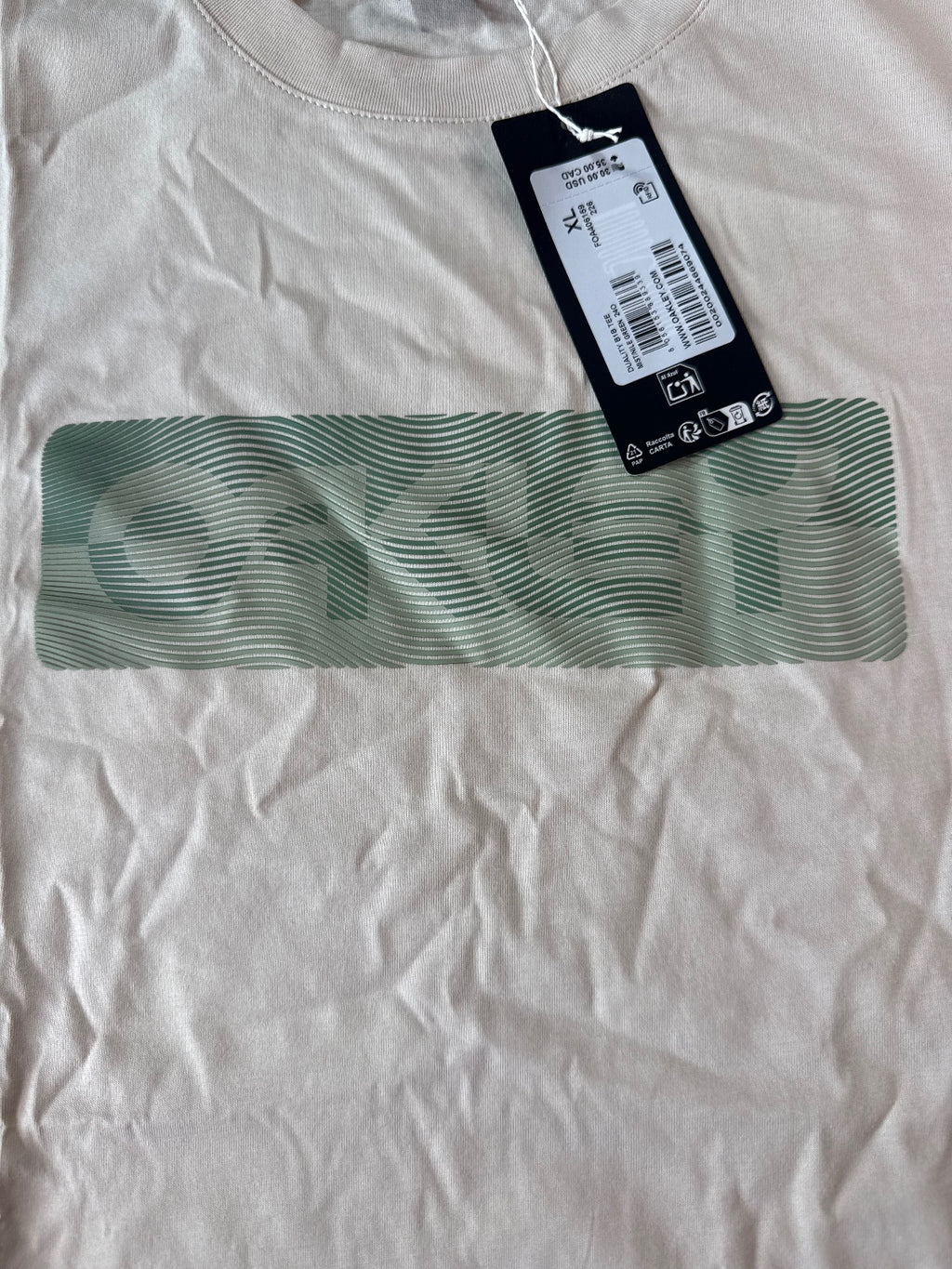 Oakley Men's XL Beige Graphic Logo T-Shirt New with Tags