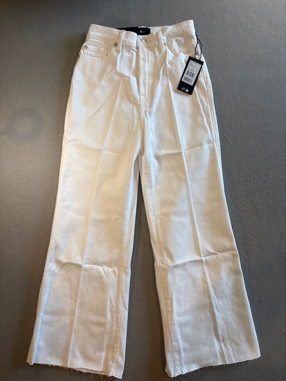 7 For All Mankind Ultra High Rise Cropped Jo White Jeans, 26