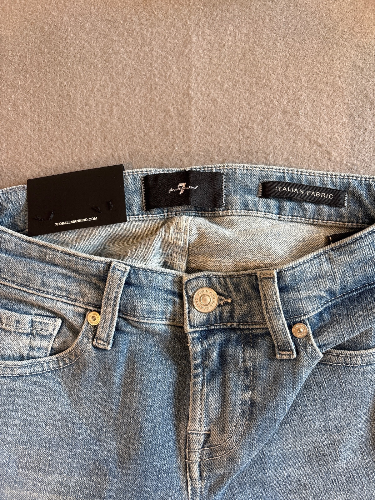 7 For All Mankind Low Skinny Iceflow Jeans Size 25 Lightwash