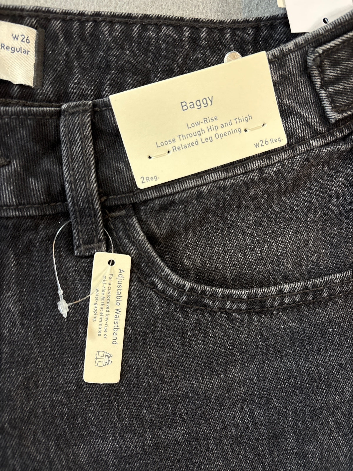 Hollister Low-Rise Baggy Black Denim Jeans W26 Regular