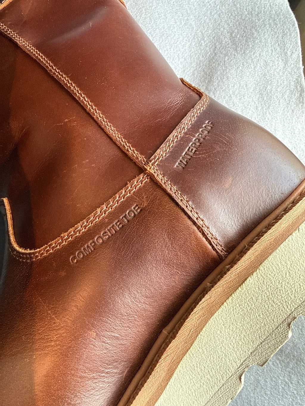 Tecovas Brown Leather Work Boots Size 11D