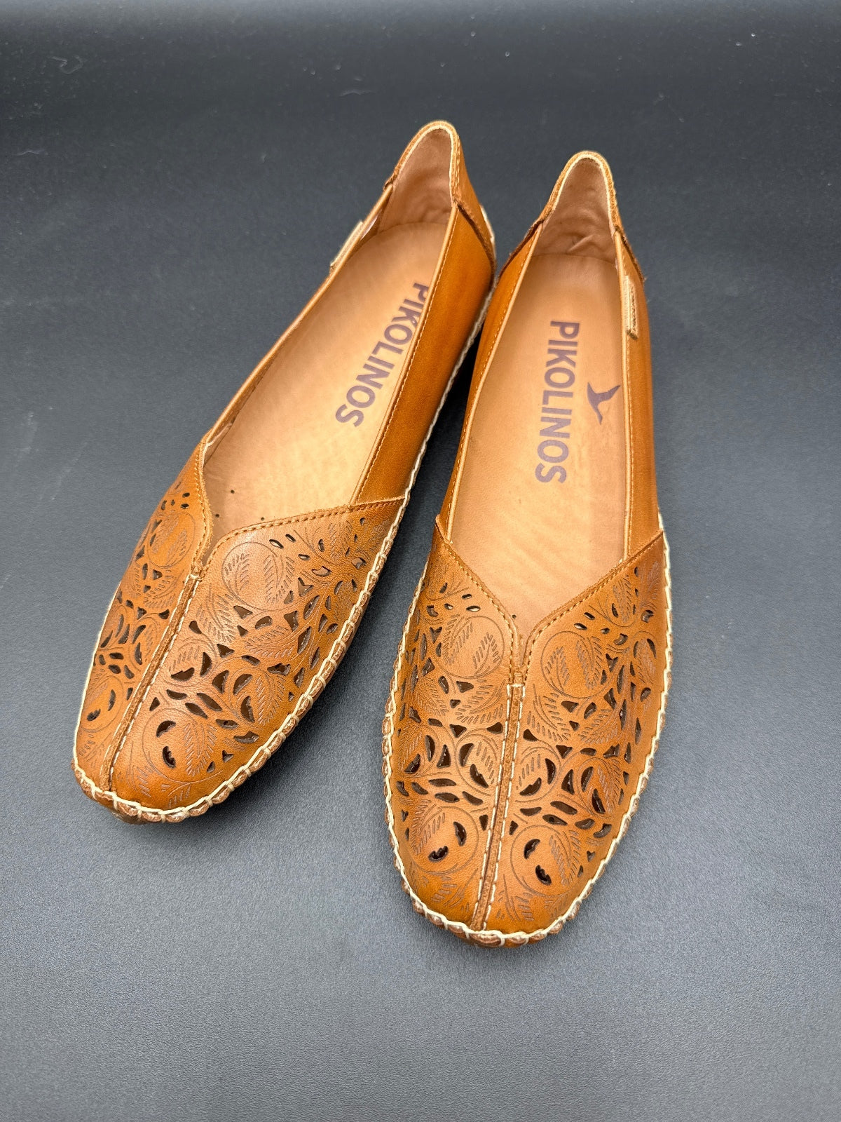 Pikolinos Jerez 578-4976 Brandy Leather Flats Womens US 7