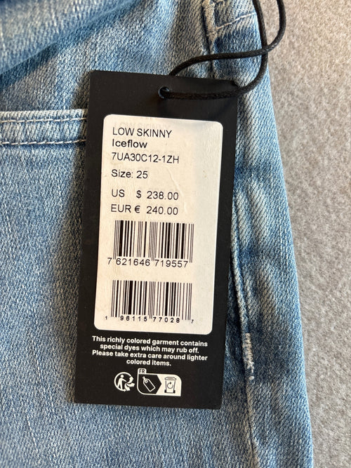 7 For All Mankind Low Skinny Iceflow Jeans Size 25 Lightwash