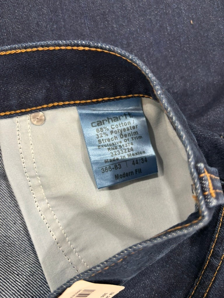 Carhartt Modern Fit Stretch Denim Jeans 44x34 Dark Blue