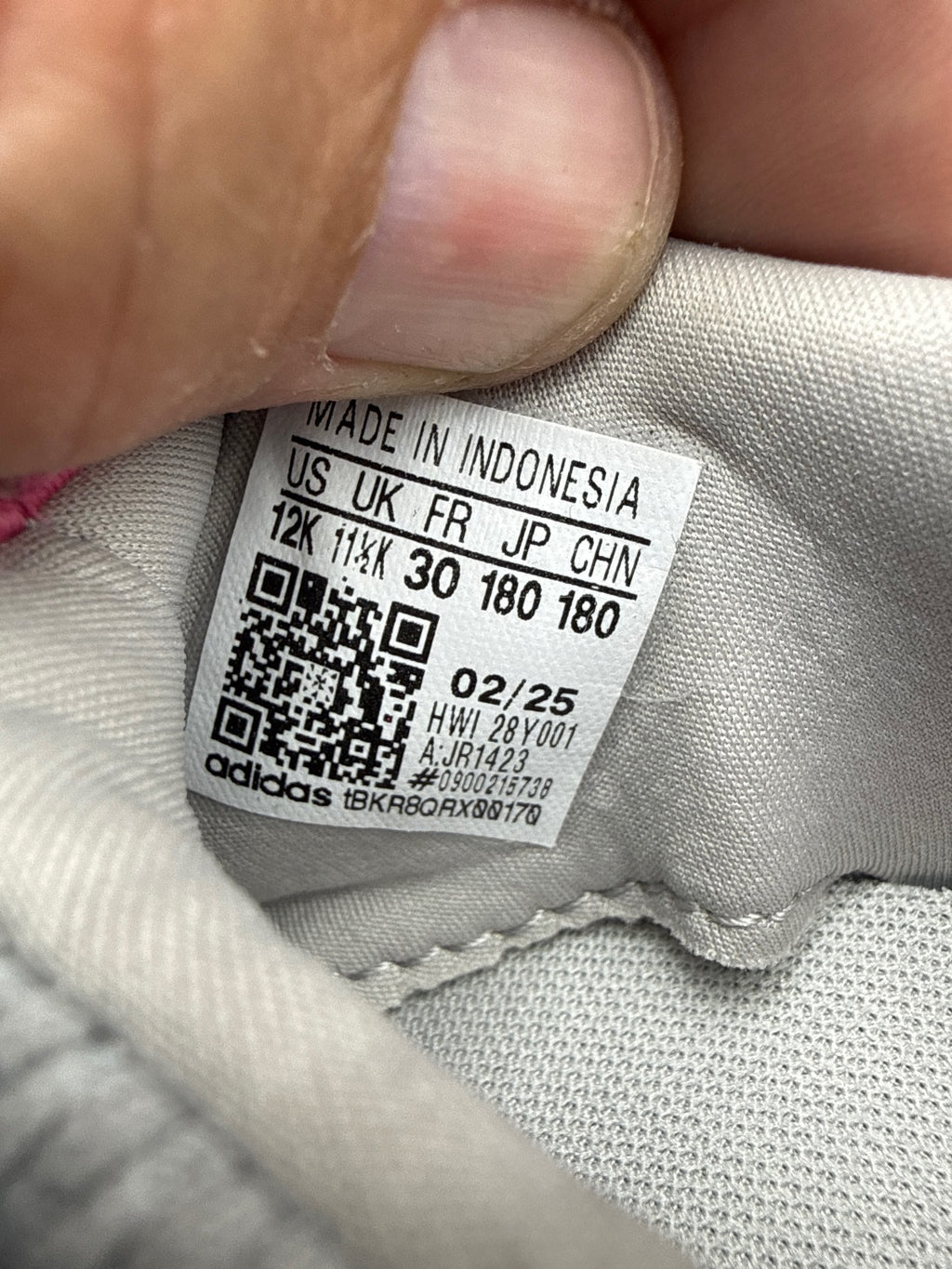 Adidas Lite Racer Adapt 7 Kids Sneakers Size 12K Gray Pink