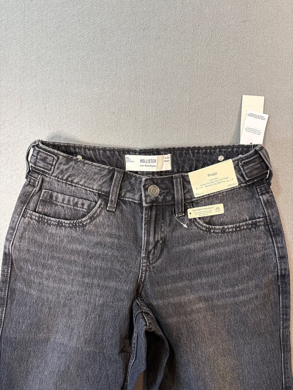 Hollister Low-Rise Baggy Jeans with Adjustable Waistband in