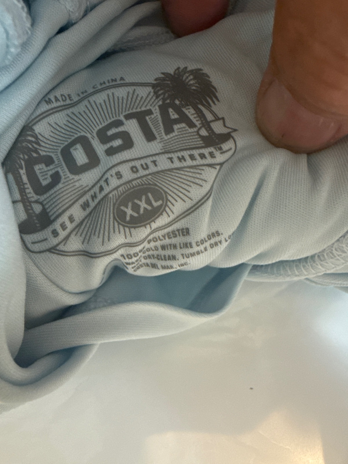 Costa Technical Hooded Long Sleeve Shirt XXL Arctic Blue UV