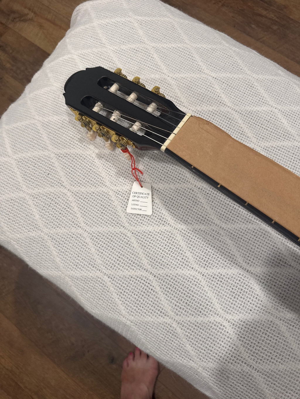 Full Size Black Classical Acoustic Guitar with Decorative Rosette