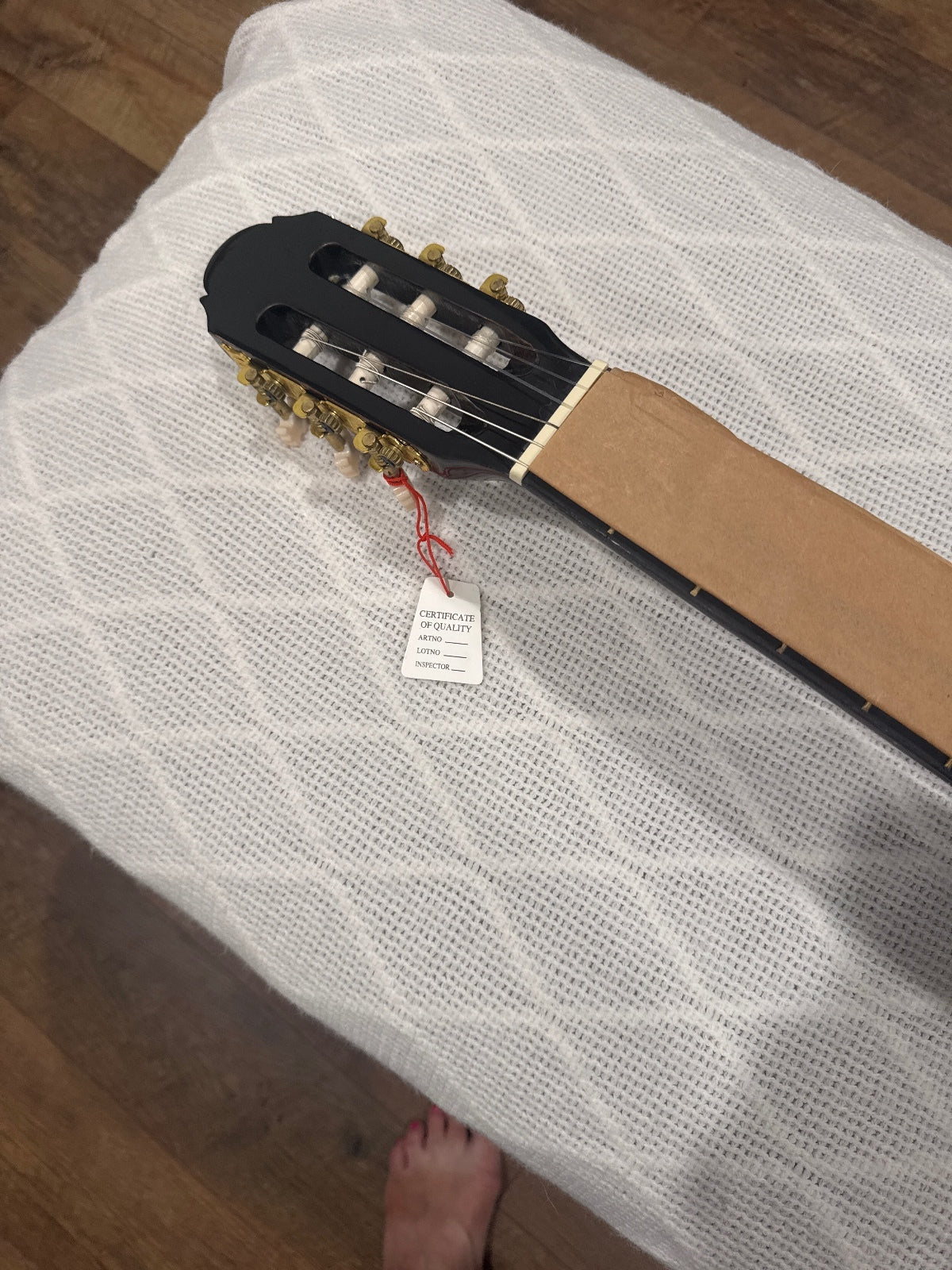 Full Size Black Classical Acoustic Guitar with Decorative Rosette