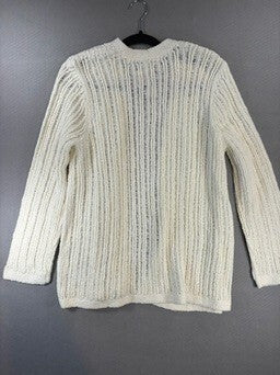 J.Jill Cream Large Open Front Knit Cardigan Sweater