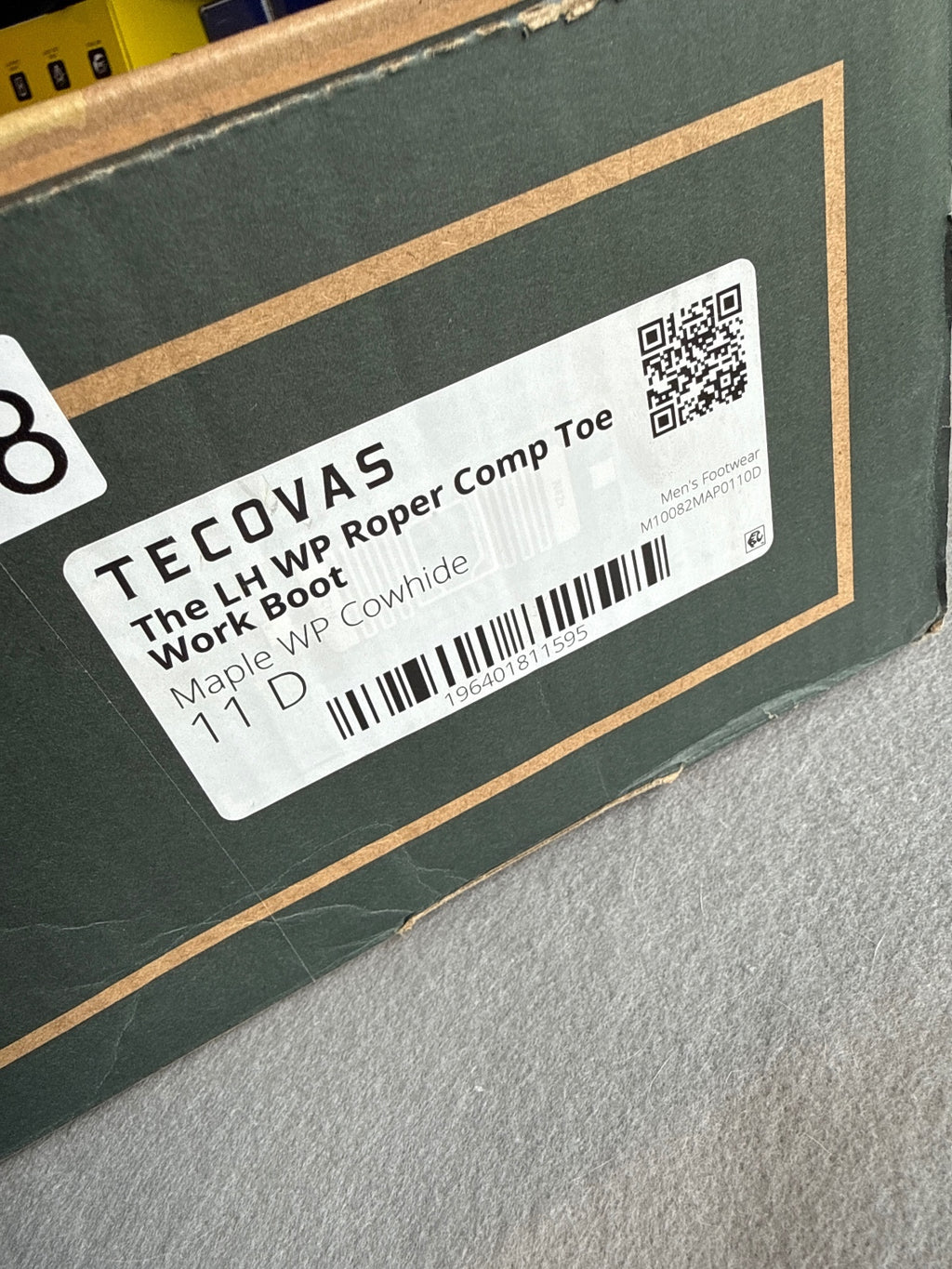 Tecovas Brown Leather Work Boots Size 11D