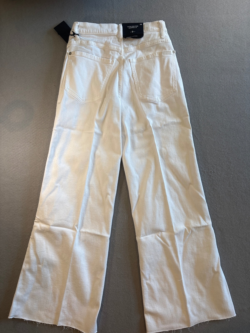7 For All Mankind Ultra High Rise Cropped Jo White Jeans, 26