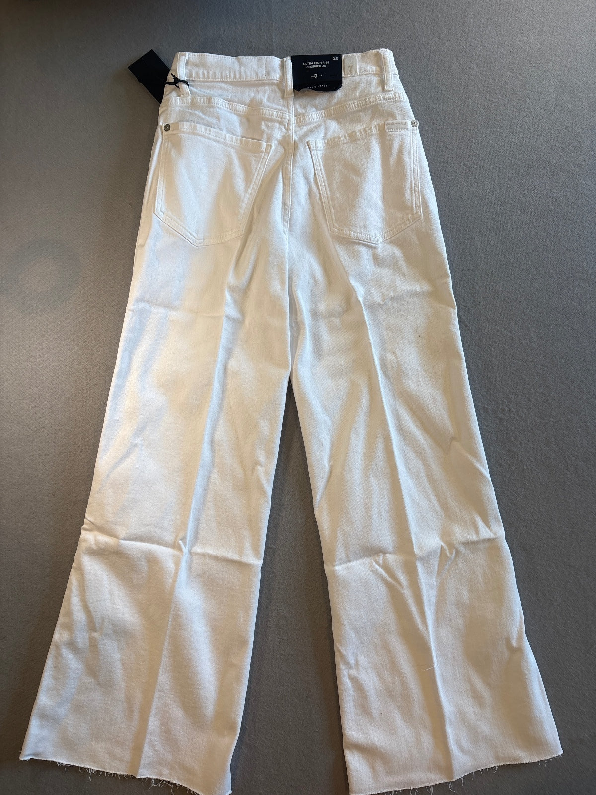 7 For All Mankind Ultra High Rise Cropped Jo White Jeans, 26