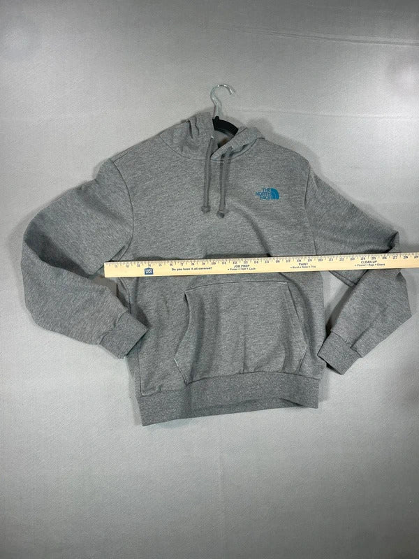 The North Face Gray Hoodie with Logo Print and Front Pocket